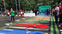 Hias Zebra Cross di Semarang, Grab Pecahkan Rekor Hias Zebra Cross di Semarang, Grab Pecahkan Rekor