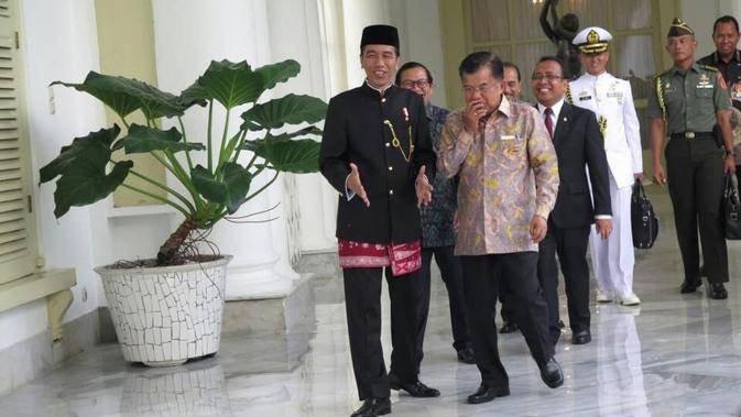 Jokowi dan JK Presiden dan Wakil Presiden, Joko Widodo dan Jusuf Kalla. (Liputan6.com/Ahmad Romadoni)